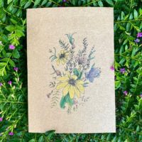 Susan and Iris Bouquet - Color on Brown Cardstock