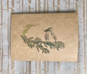 Tufted Titmouse - Brown Cardstock